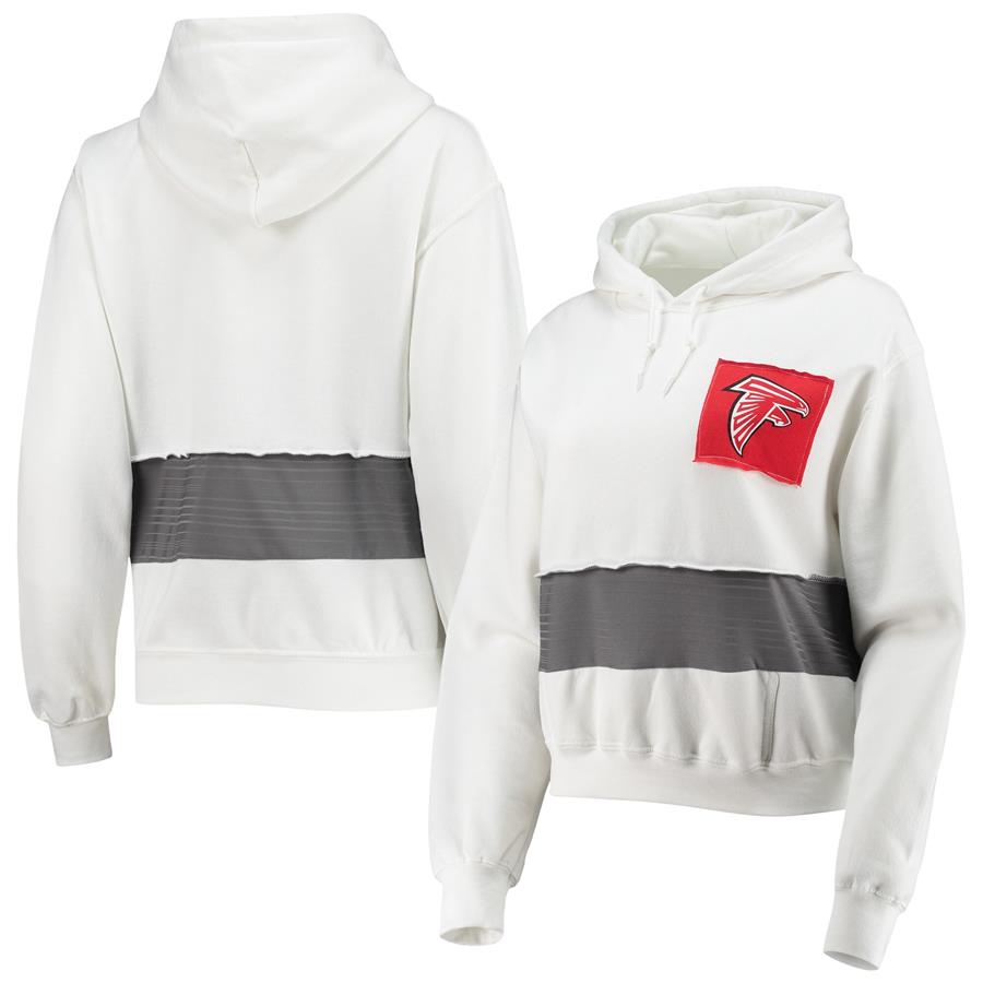 Atlanta Falcons Refried Apparel Women's Sustainable Crop Dolman Pullover Hoodie - White