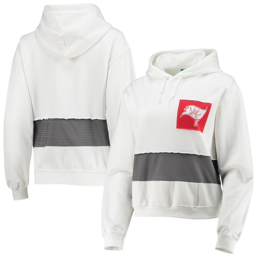 Tampa Bay Buccaneers Refried Apparel Women's Sustainable Crop Dolman Pullover Hoodie - White