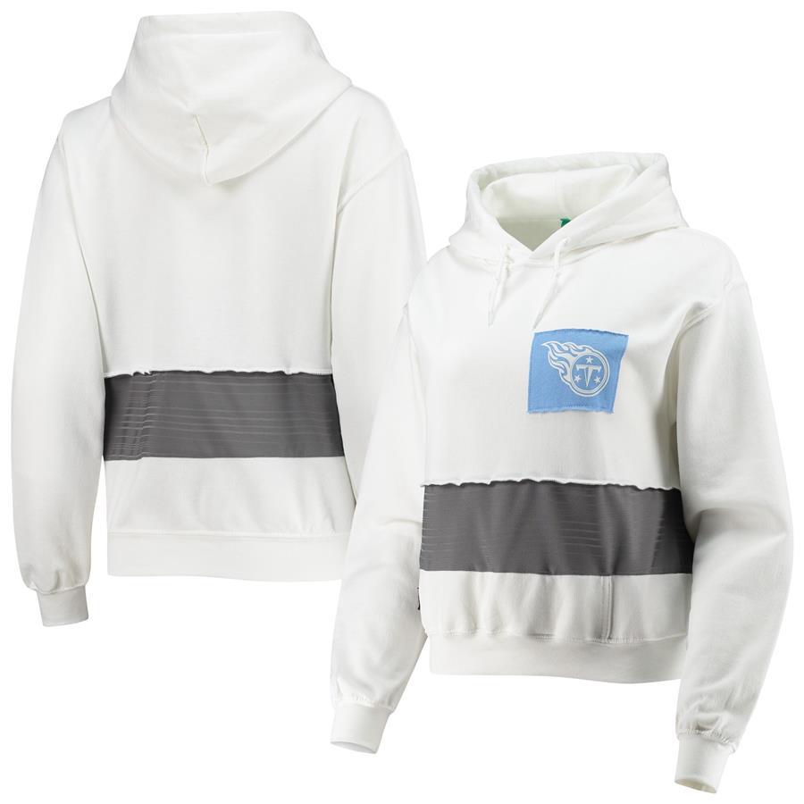 Tennessee Titans Refried Apparel Women's Sustainable Crop Dolman Pullover Hoodie - White