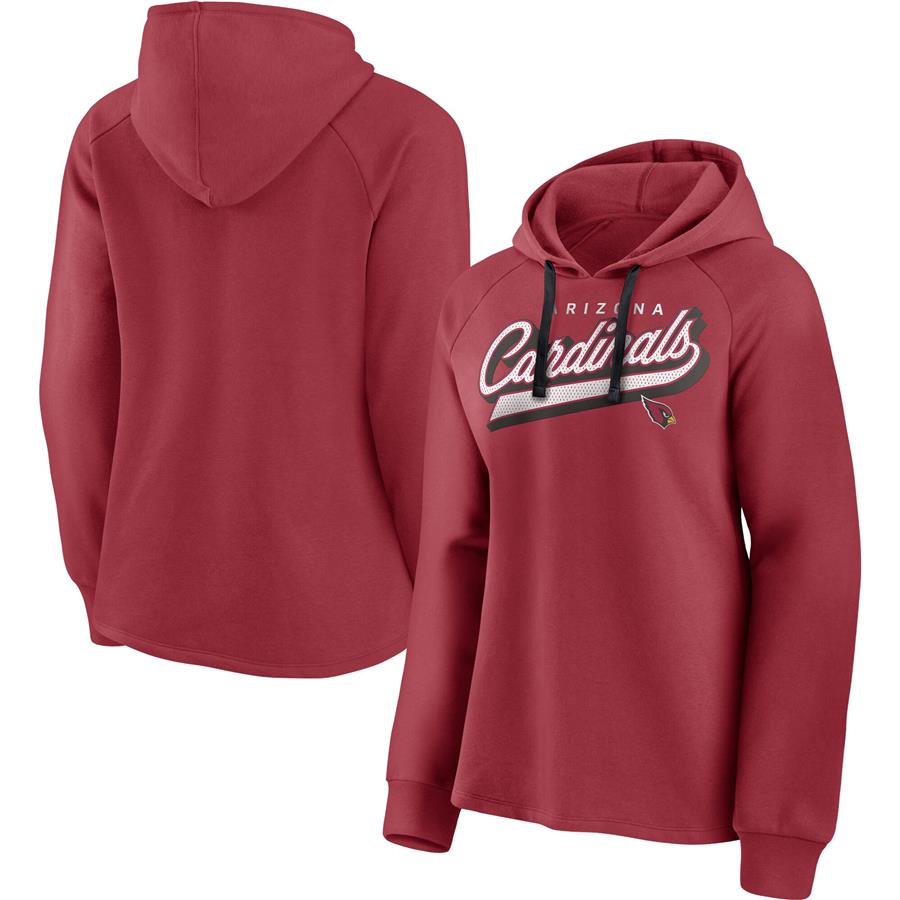 Arizona Cardinals Fanatics Branded Women's First Contact Raglan Pullover Hoodie - Cardinal