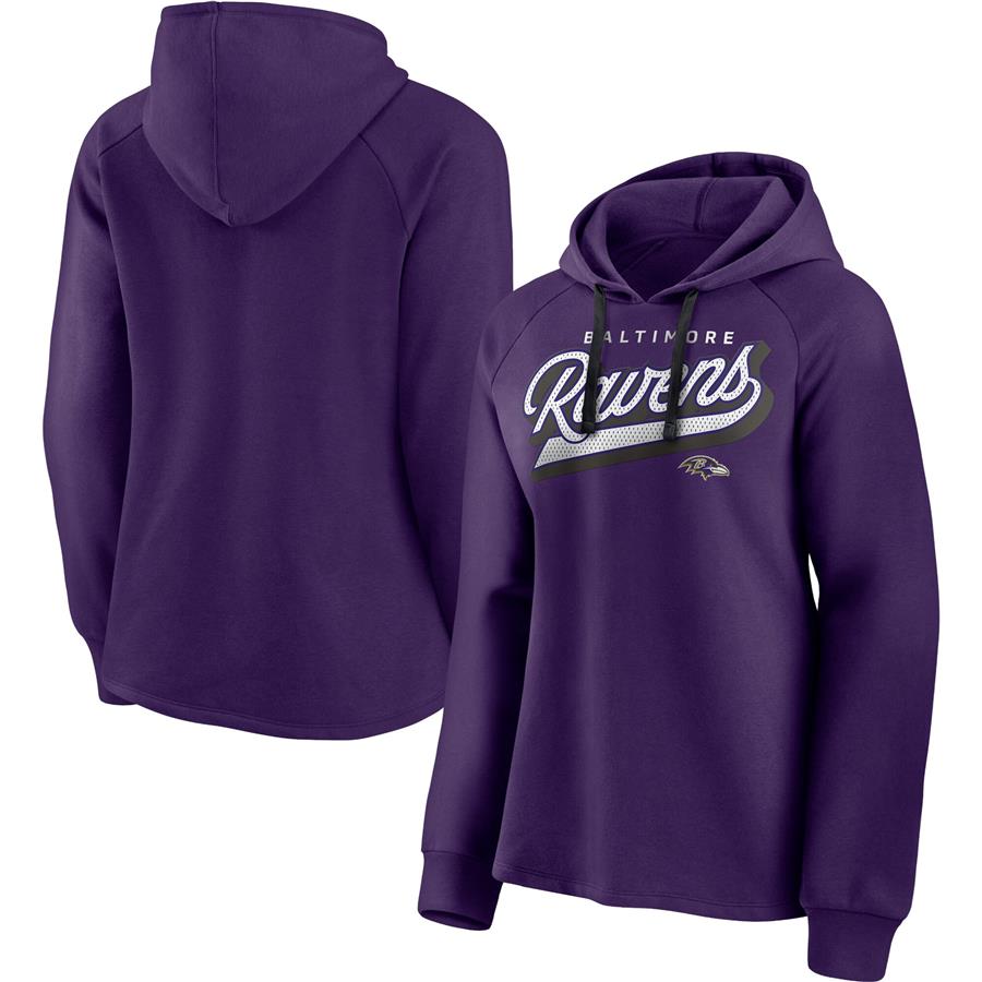 Baltimore Ravens Fanatics Branded Women's First Contact Raglan Pullover Hoodie - Purple