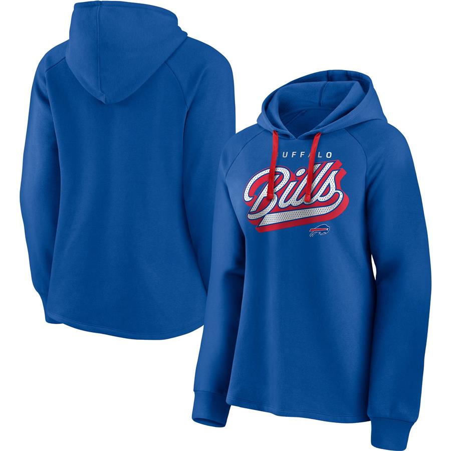 Buffalo Bills Fanatics Branded Women's First Contact Raglan Pullover Hoodie - Royal