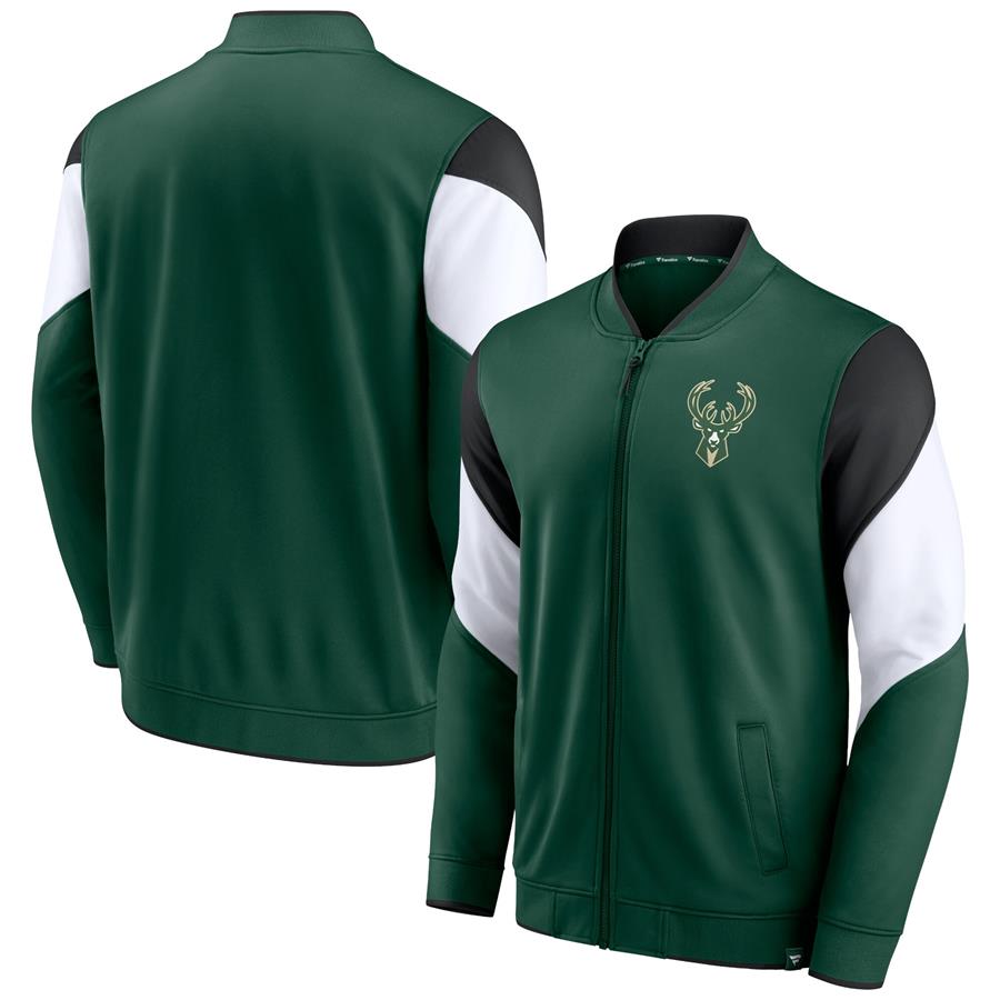 Milwaukee Bucks Fanatics Branded League Best Performance Full-Zip Jacket - Hunter Green