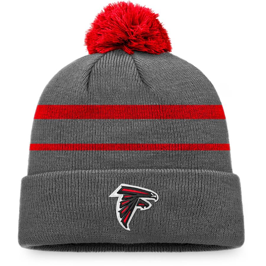 Atlanta Falcons Fanatics Branded Fleet Cuffed Knit Hat with Pom - Charcoal
