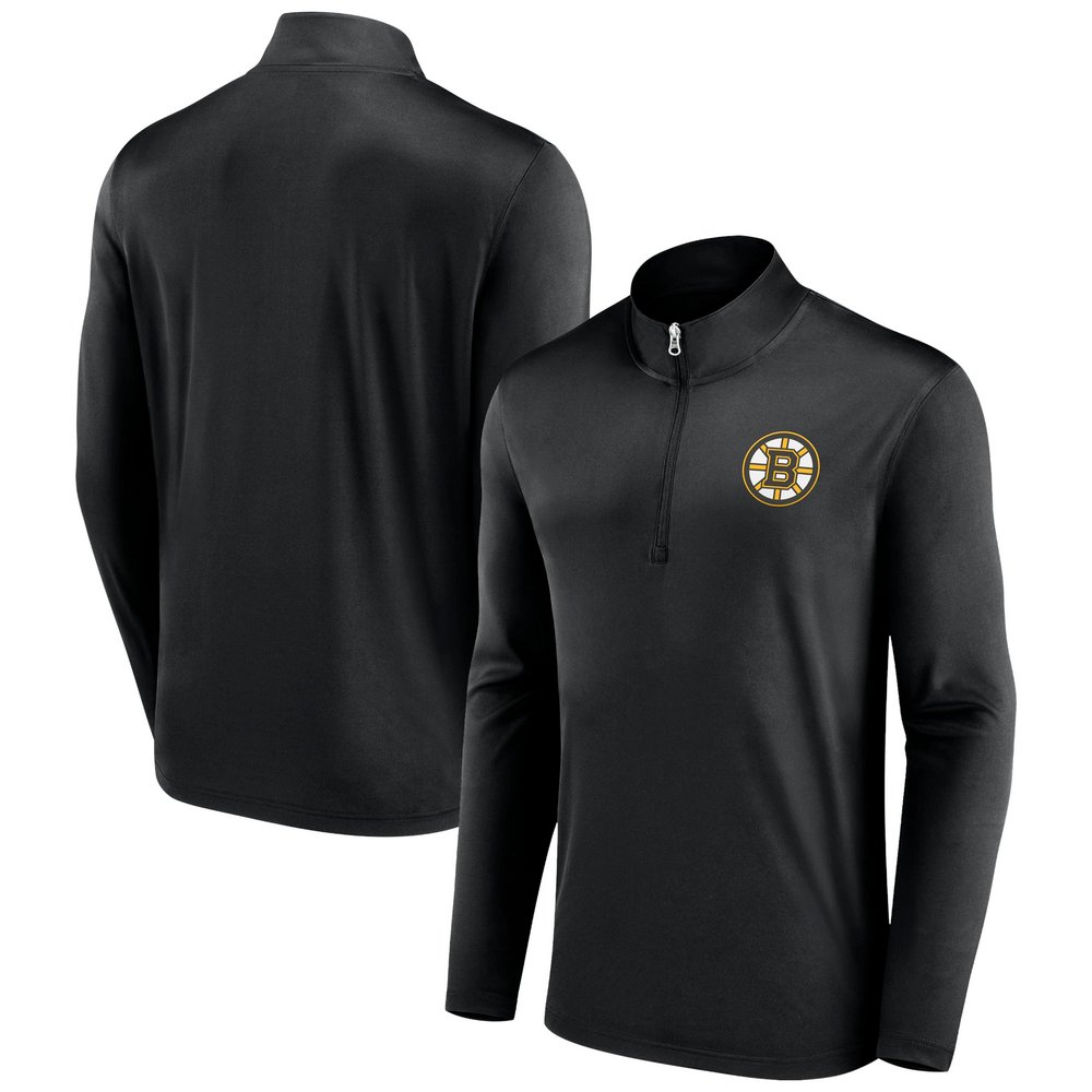 Boston Bruins Fanatics Branded Underdog Mindset Quarter-Zip Jacket - Black