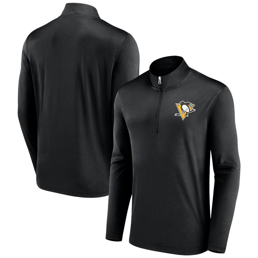 Pittsburgh Penguins Fanatics Branded Underdog Mindset Quarter-Zip Jacket - Black