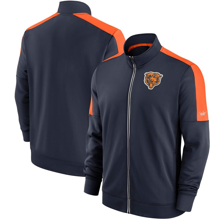 Chicago Bears Nike Historic Track Full-Zip Jacket - Navy
