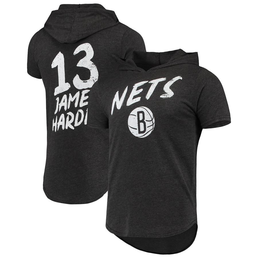 James Harden Brooklyn Nets Fanatics Branded NBA Tri-Blend Hoodie T-Shirt - Black