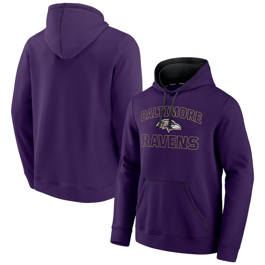 Baltimore Ravens Fanatics Branded Tiebreaker Pullover Hoodie - Purple
