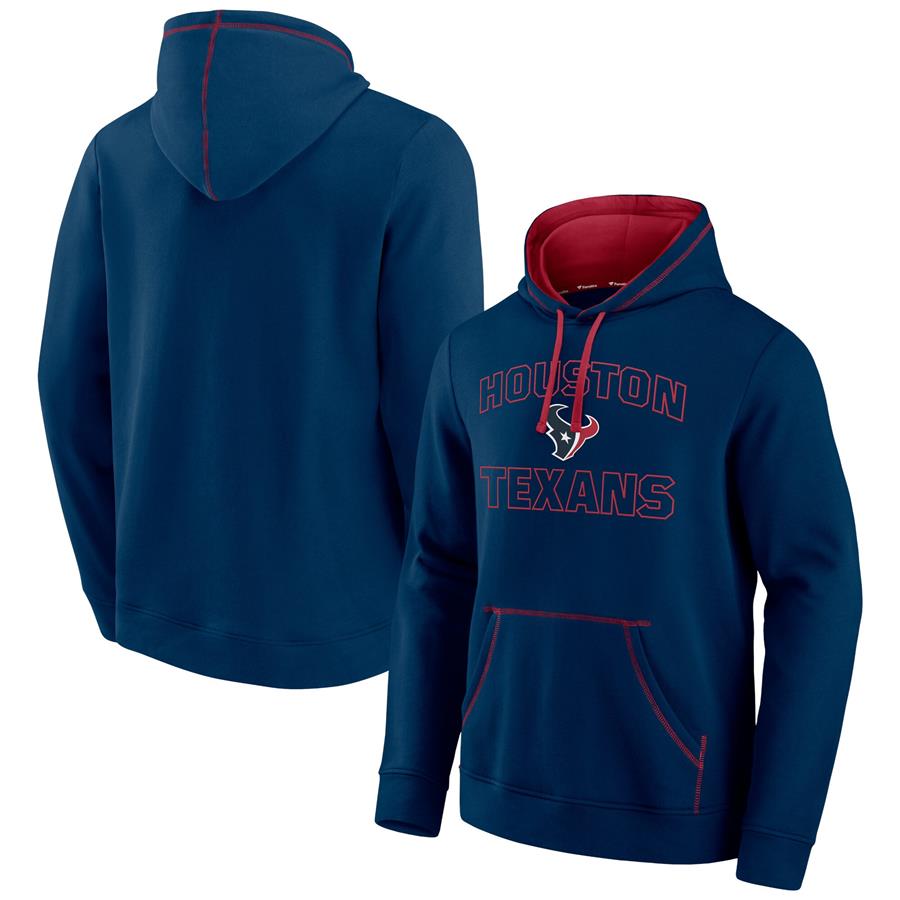 Houston Texans Fanatics Branded Tiebreaker Pullover Hoodie - Navy