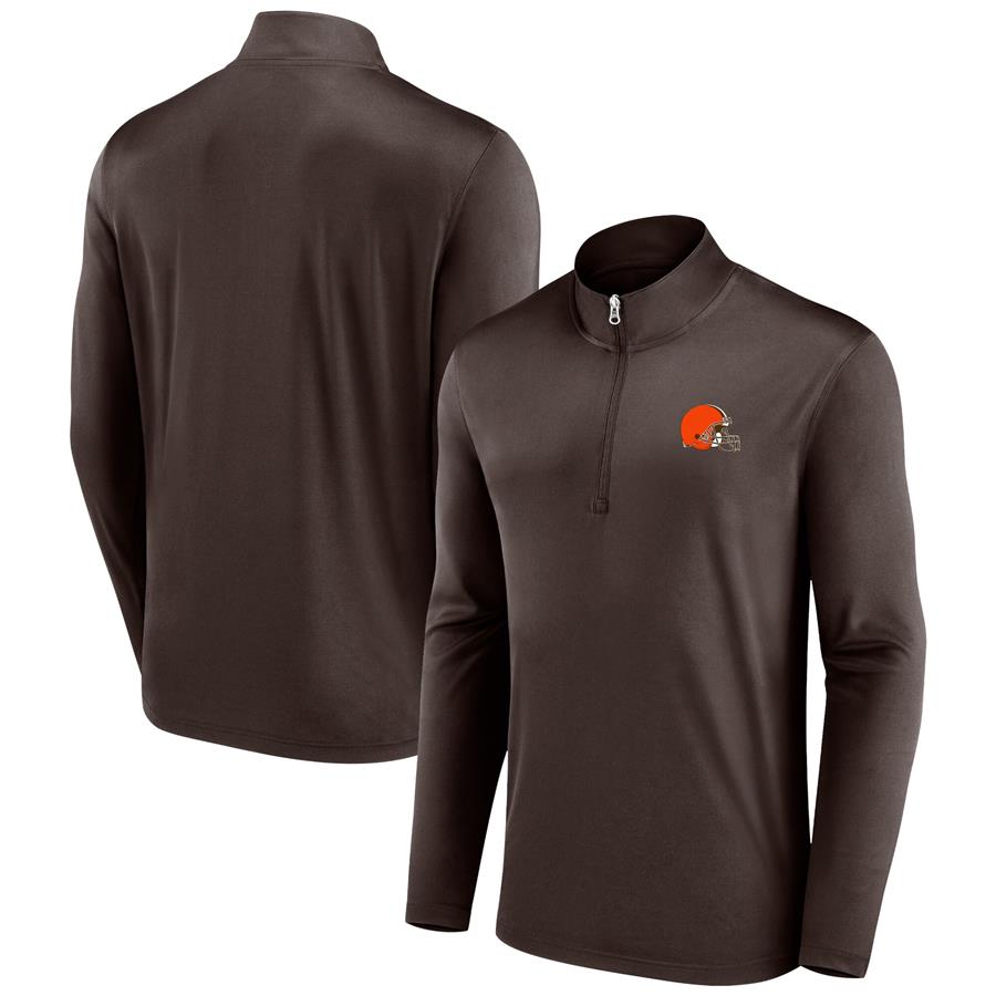 Cleveland Browns Fanatics Branded Underdog Quarter-Zip Jacket - Brown