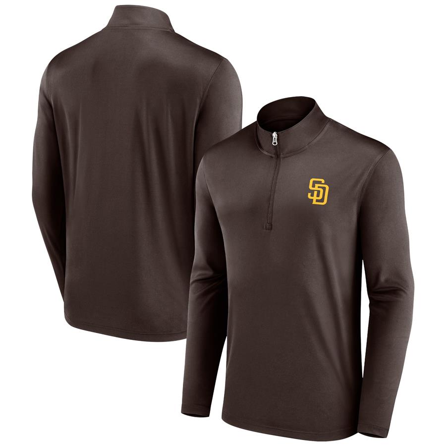 San Diego Padres Fanatics Branded Underdog Mindset Quarter-Zip Jacket - Brown