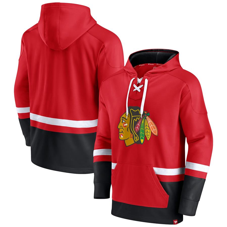 Chicago Blackhawks Fanatics Branded First Battle Power Play Pullover Hoodie - Red