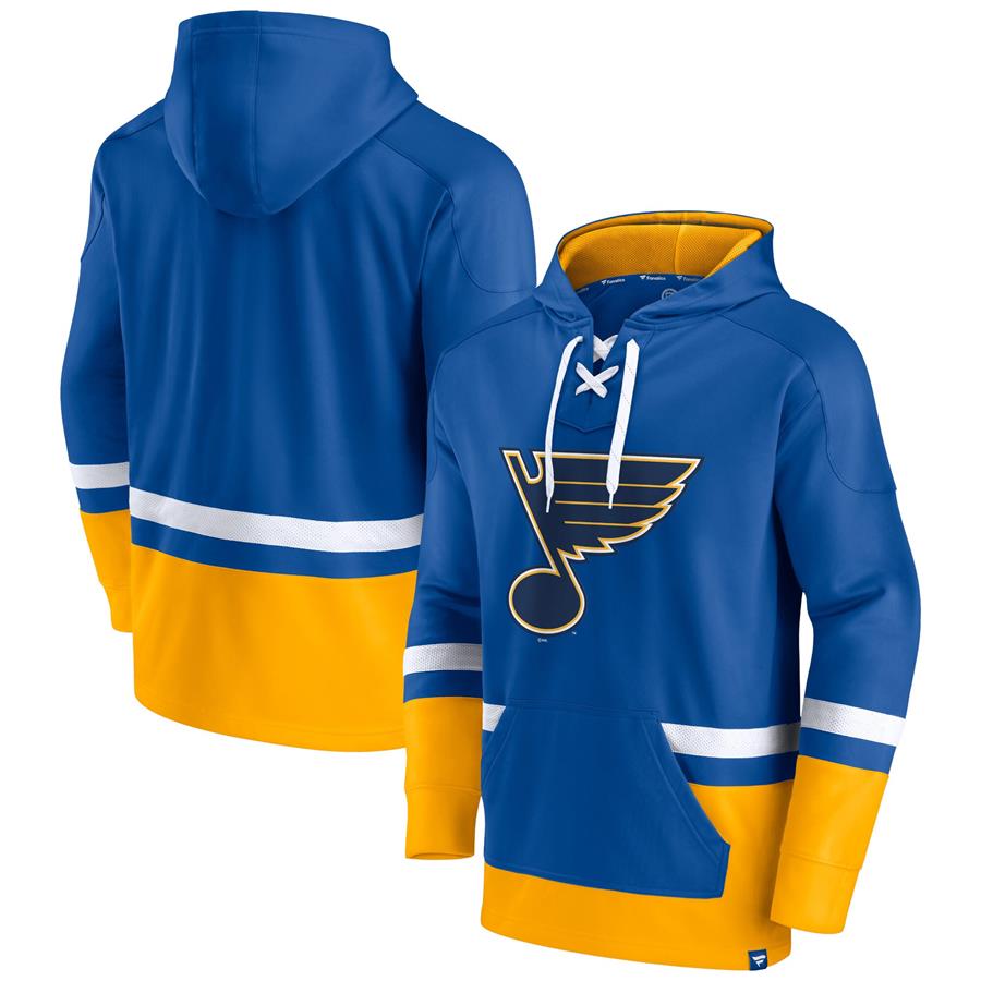 St. Louis Blues Fanatics Branded First Battle Power Play Pullover Hoodie - Blue