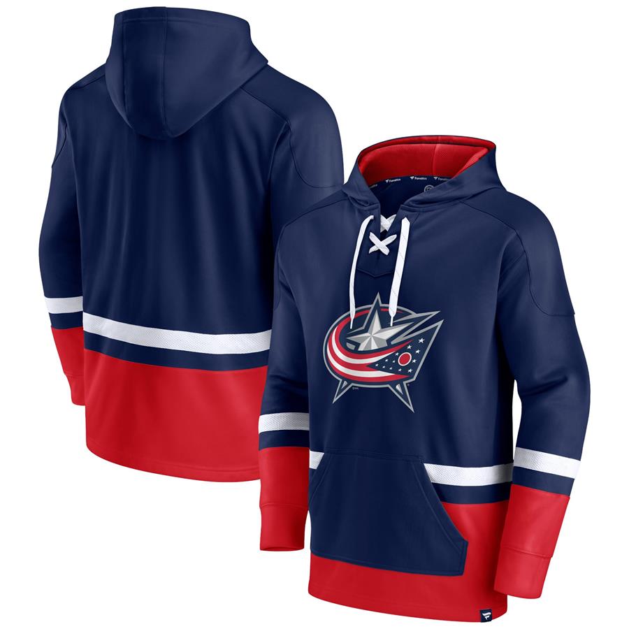 Columbus Blue Jackets Fanatics Branded First Battle Power Play Pullover Hoodie - Navy