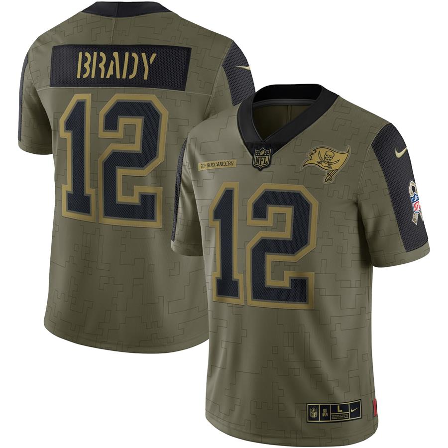 Tom Brady Tampa Bay Buccaneers Nike 2021 Salute To Service Limited Player Jersey - Olive