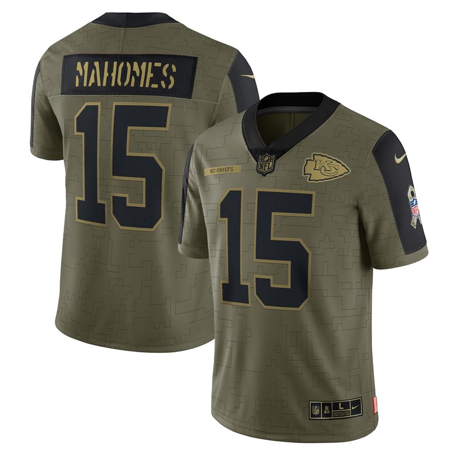 Patrick Mahomes Kansas City Chiefs Nike 2021 Salute To Service Limited Player Jersey - Olive
