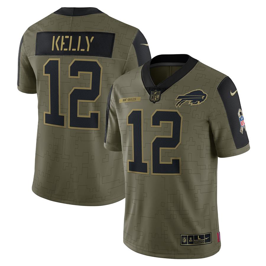 Jim Kelly Buffalo Bills Nike 2021 Salute To Service Retired Player Limited Jersey - Olive