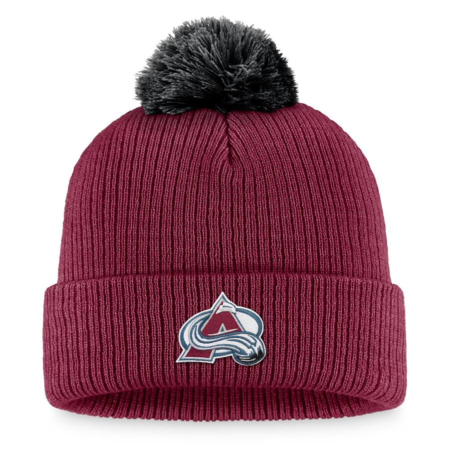 Colorado Avalanche Fanatics Branded Team Cuffed Knit Hat with Pom - Burgundy