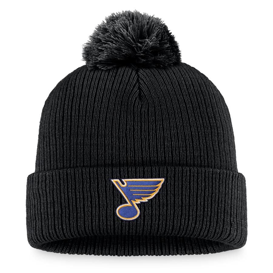 St. Louis Blues Fanatics Branded Cuffed Knit Hat with Pom - Black