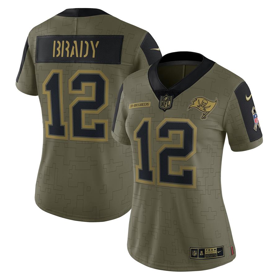 Tom Brady Tampa Bay Buccaneers Nike Women's 2021 Salute To Service Limited Player Jersey - Olive