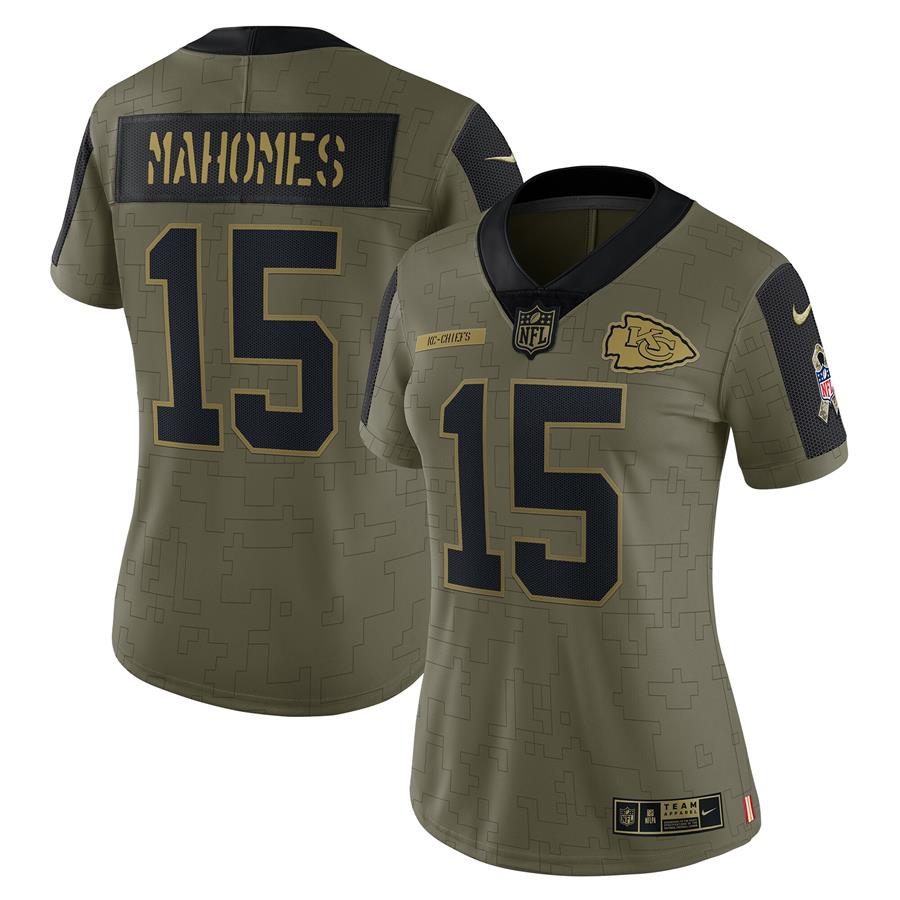 Patrick Mahomes Kansas City Chiefs Nike Women's 2021 Salute To Service Limited Player Jersey - Olive
