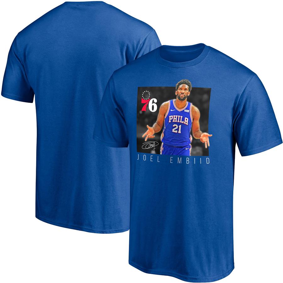 Joel Embiid Philadelphia 76ers Fanatics Branded Team Heroes Name & Number Player T-Shirt - Royal