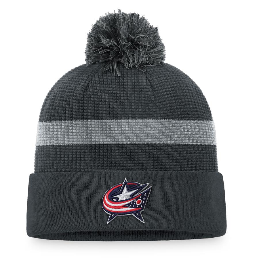 Columbus Blue Jackets Fanatics Branded Authentic Pro Home Ice Cuffed Knit Hat with Pom - Charcoal