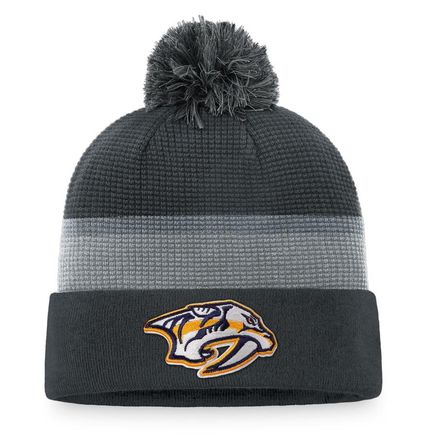 Nashville Predators Fanatics Branded Authentic Pro Home Ice Cuffed Knit Hat with Pom - Charcoal
