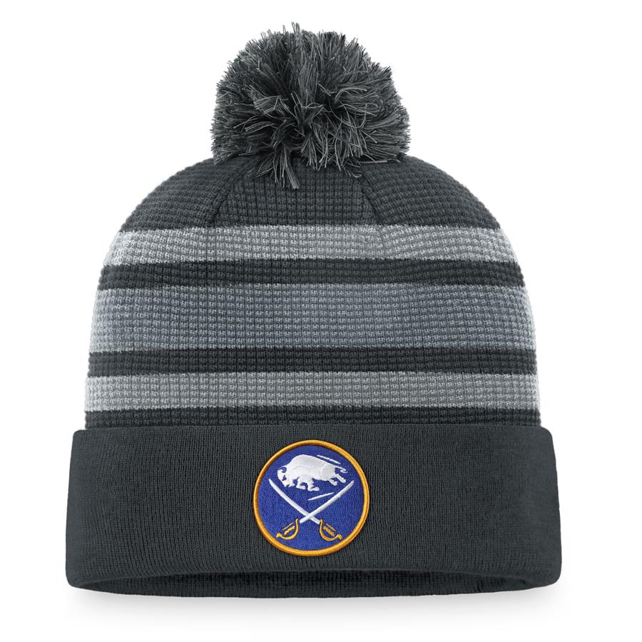 Buffalo Sabres Fanatics Branded Authentic Pro Home Ice Cuffed Knit Hat with Pom - Charcoal