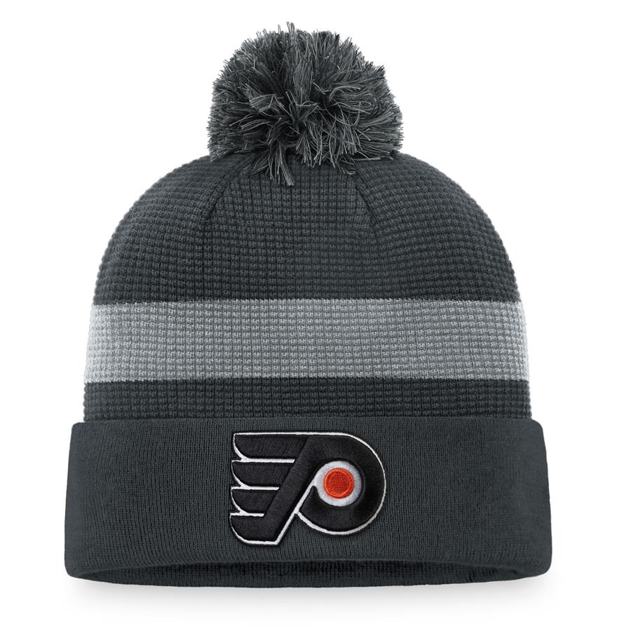 Philadelphia Flyers Fanatics Branded Authentic Pro Home Ice Cuffed Knit Hat with Pom - Charcoal
