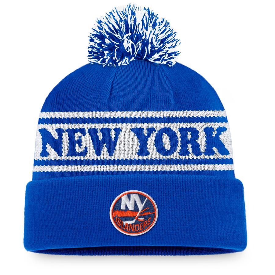 New York Islanders Fanatics Branded Vintage Sport Resort Cuffed Knit Hat with Pom - Royal