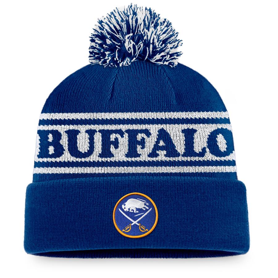 Buffalo Sabres Fanatics Branded Vintage Sport Resort Cuffed Knit Hat with Pom - Royal