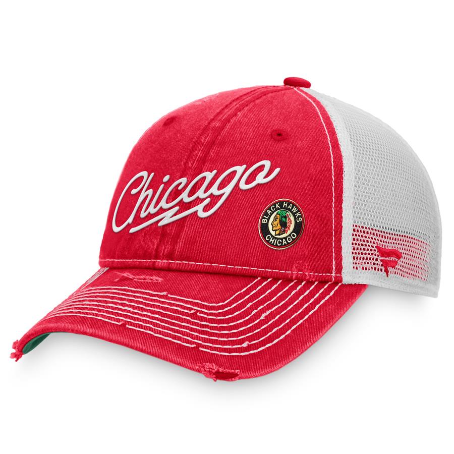 Chicago Blackhawks Fanatics Branded Vintage Sport Resort Trucker Snapback Hat - Red