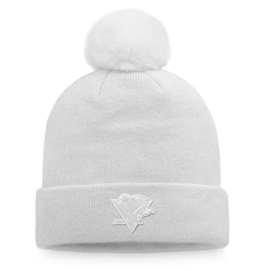 Pittsburgh Penguins Fanatics Branded Women's Winter Lights Cuffed Knit Hat with Pom - White