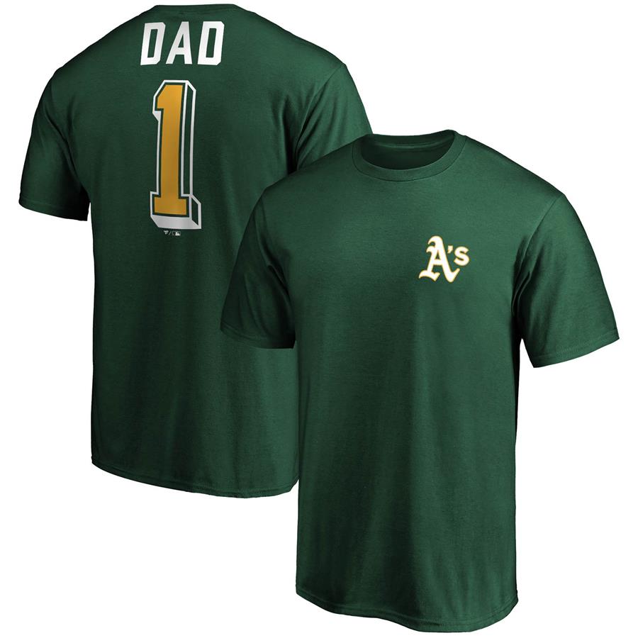 Oakland Athletics Fanatics Branded Number One Dad Team T-Shirt - Green