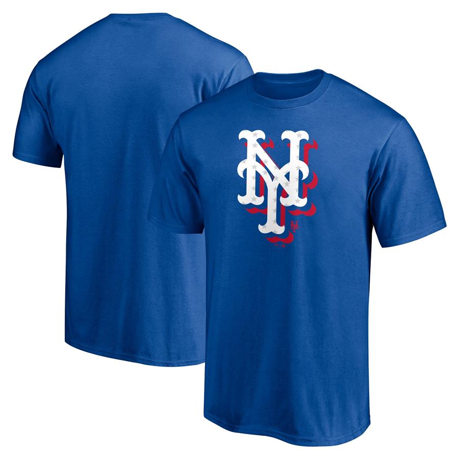 New York Mets Fanatics Branded Red White and Team Logo T-Shirt - Royal