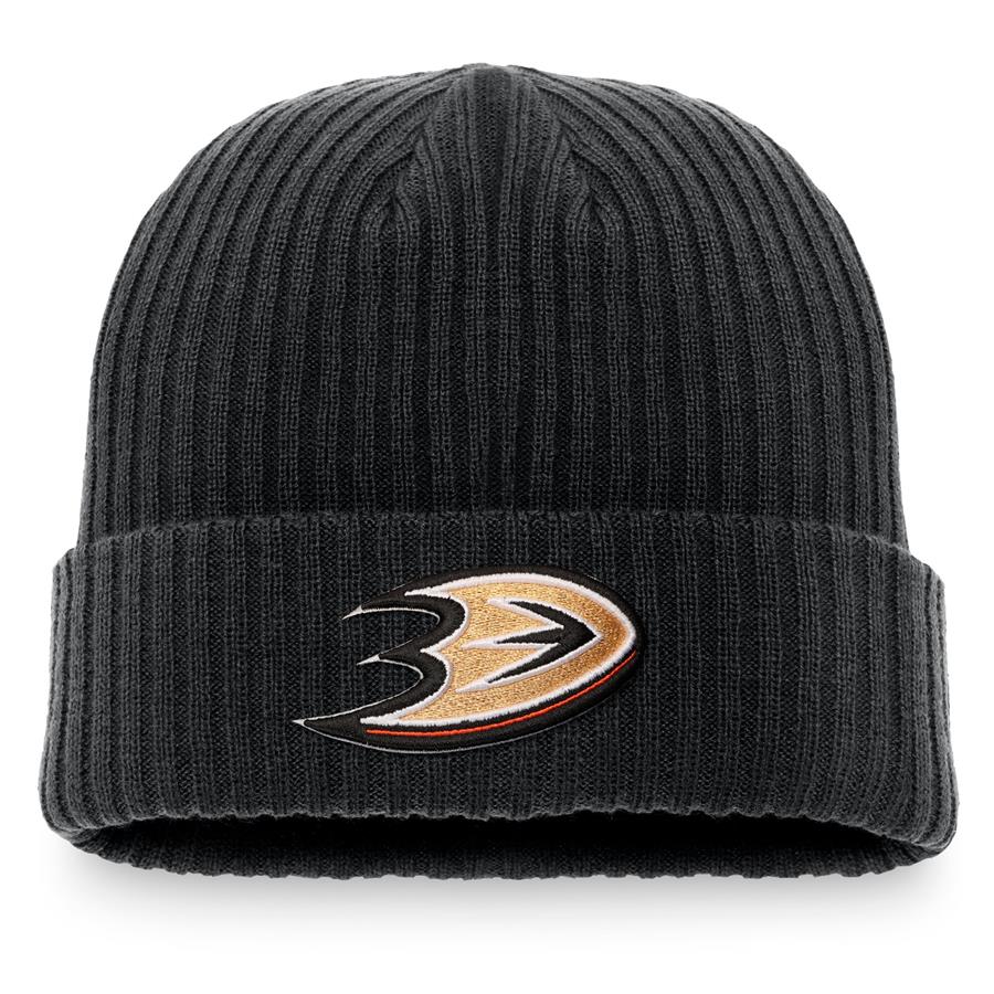 Anaheim Ducks Fanatics Branded Core Primary Logo Cuffed Knit Hat - Black