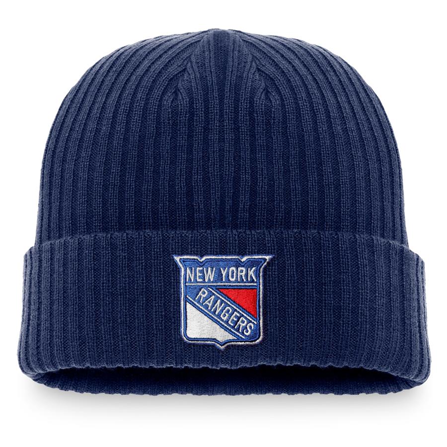 New York Rangers Fanatics Branded Core Primary Logo Cuffed Knit Hat - Navy