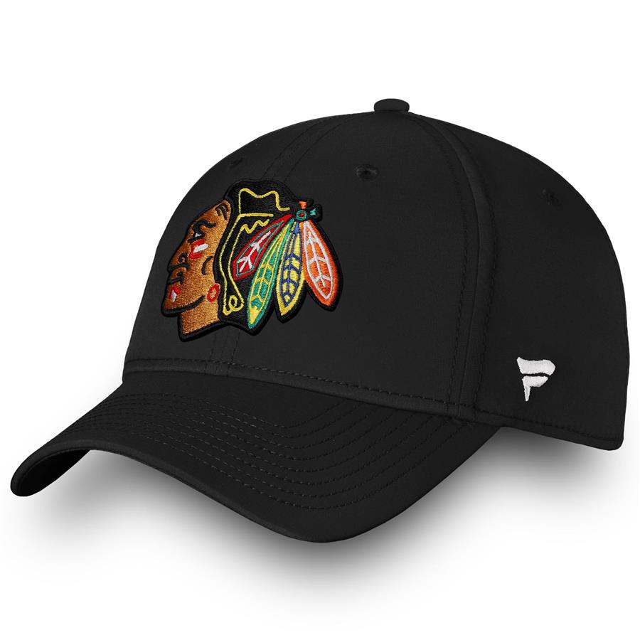 Chicago Blackhawks Fanatics Branded Primary Logo Core Flex Hat - Black