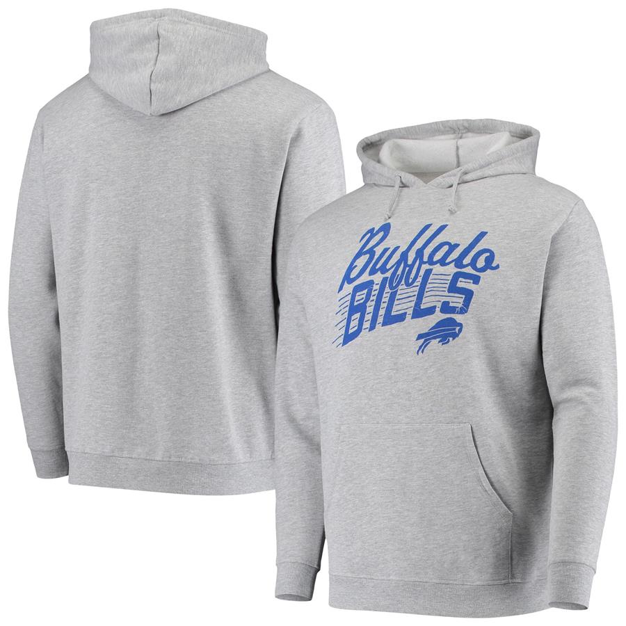 Buffalo Bills Junk Food Swipe Pullover Hoodie - Heathered Gray