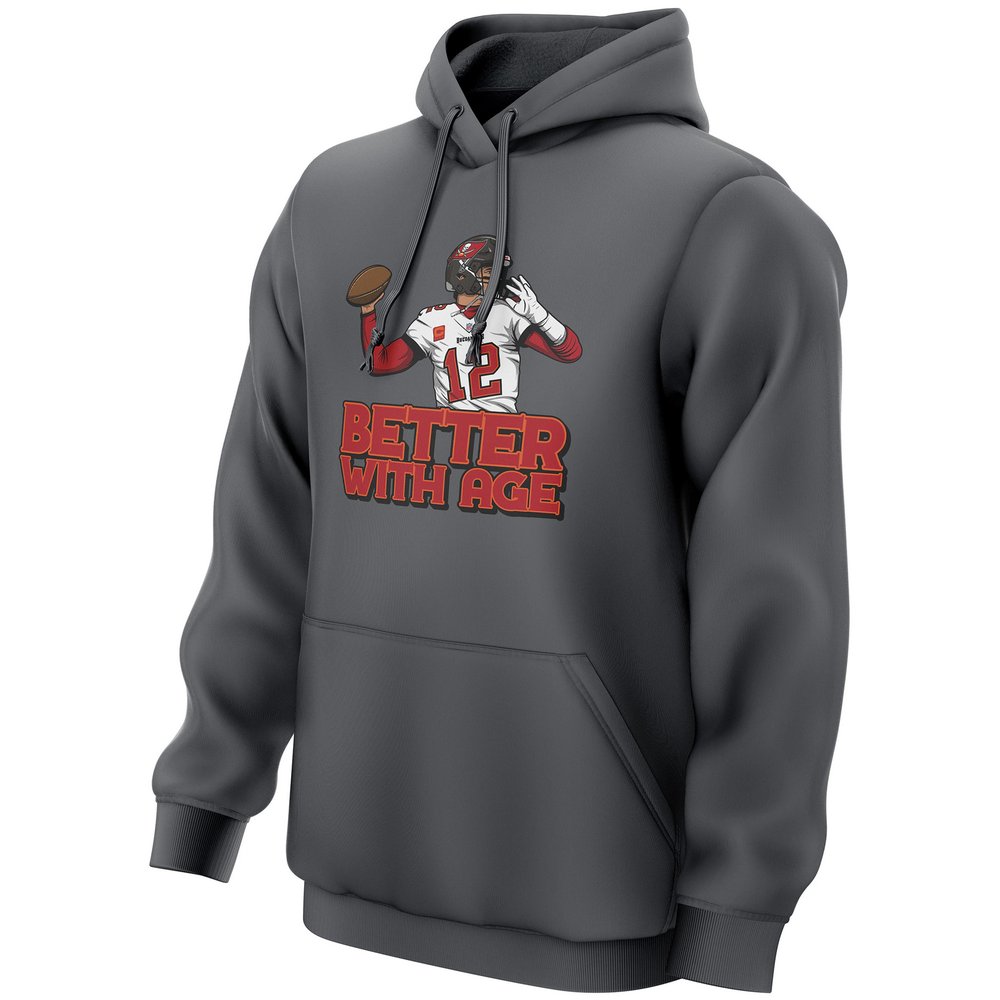 Tom Brady Tampa Bay Buccaneers Better With Age Pullover Hoodie - Charcoal