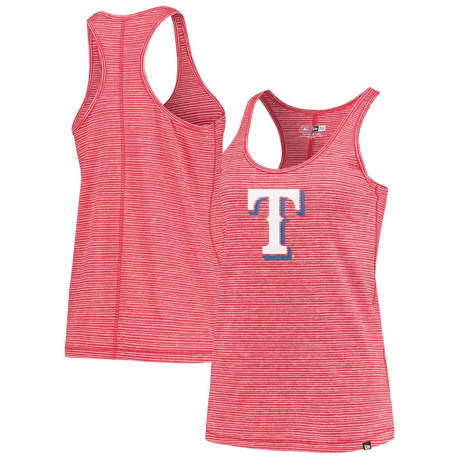 Texas Rangers New Era Women's Space Dye Jersey Tri-Blend Tank Top - Red