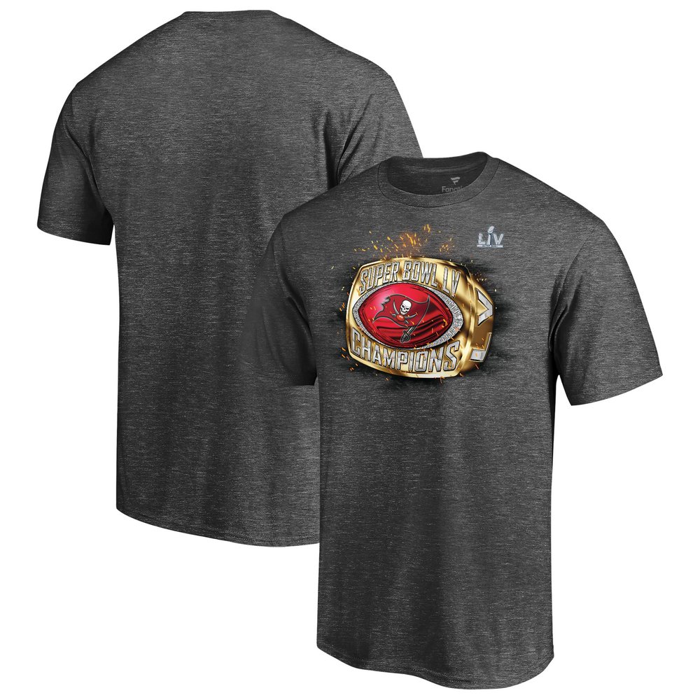 Tampa Bay Buccaneers Fanatics Branded Super Bowl LV Champions Ring T-Shirt - Heathered Charcoal