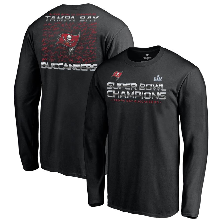 Tampa Bay Buccaneers Fanatics Branded Super Bowl LV Champions Signature Roster Long Sleeve T-Shirt - Black