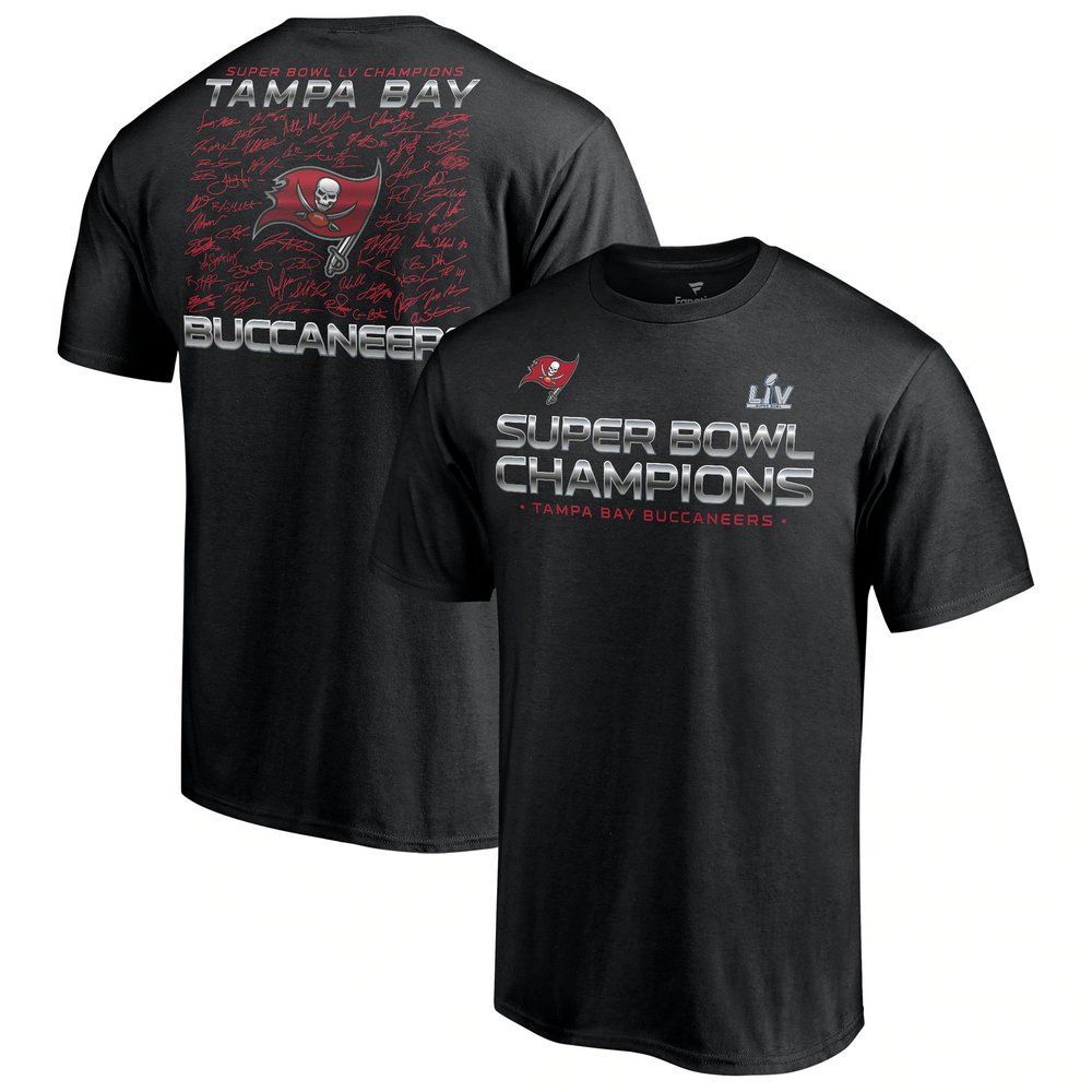Tampa Bay Buccaneers Fanatics Branded Super Bowl LV Champions Signature Roster T-Shirt - Black