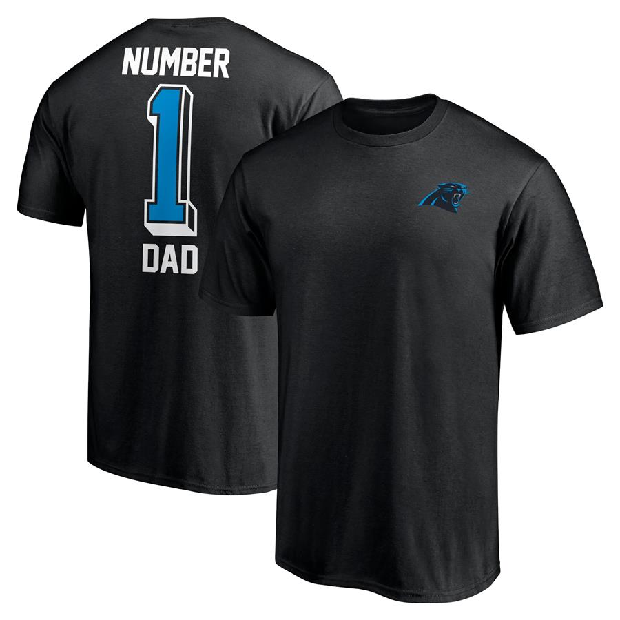 Carolina Panthers Fanatics Branded #1 Dad T-Shirt - Black