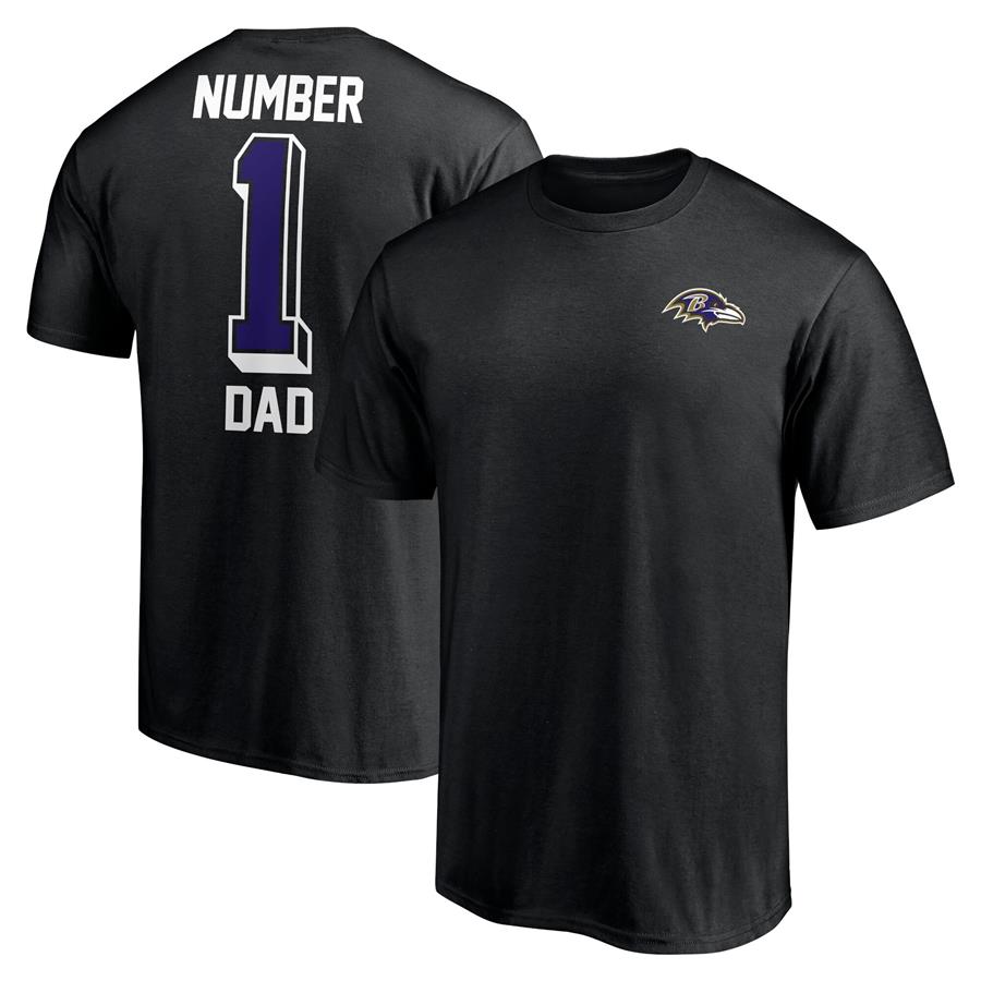 Baltimore Ravens Fanatics Branded #1 Dad T-Shirt - Black