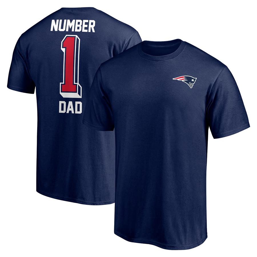 New England Patriots Fanatics Branded #1 Dad Logo T-Shirt - Navy