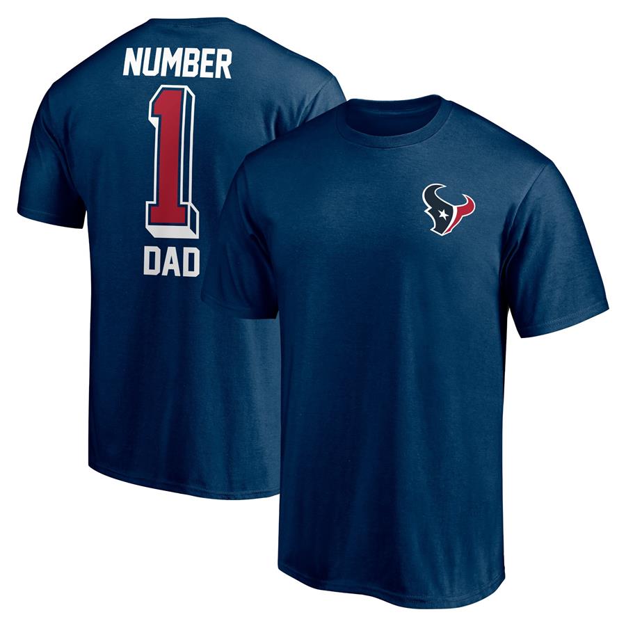 Houston Texans Fanatics Branded #1 Dad T-Shirt - Navy